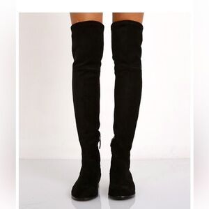 Dolce Vita Neely Over The Knee Stretch Suede Boots Heel Black Sz 6 barely worn!